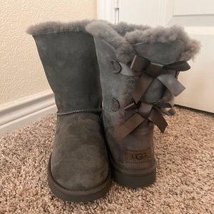 Grey Bailey Bow Uggs